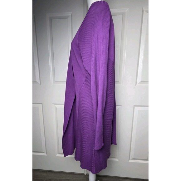 Eileen Fisher 2X Cardigan Sweater Silk Blend Long Open Drape Closet Staple - Picture 2 of 9